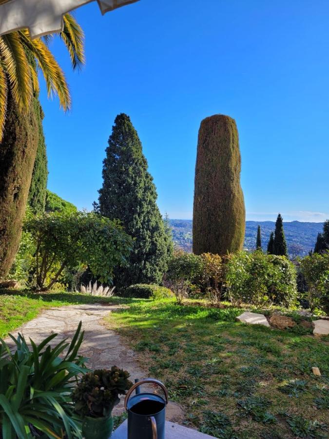 Clim Jardin Et Parking Prive -Piscine Tennis Et Park Vue Mer Grasse Exterior foto